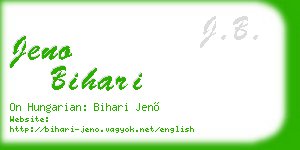 jeno bihari business card